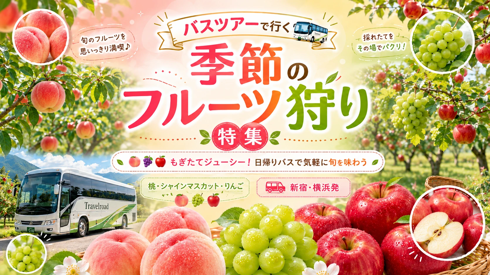 バスツアーで行く 季節のフルーツ狩り特集