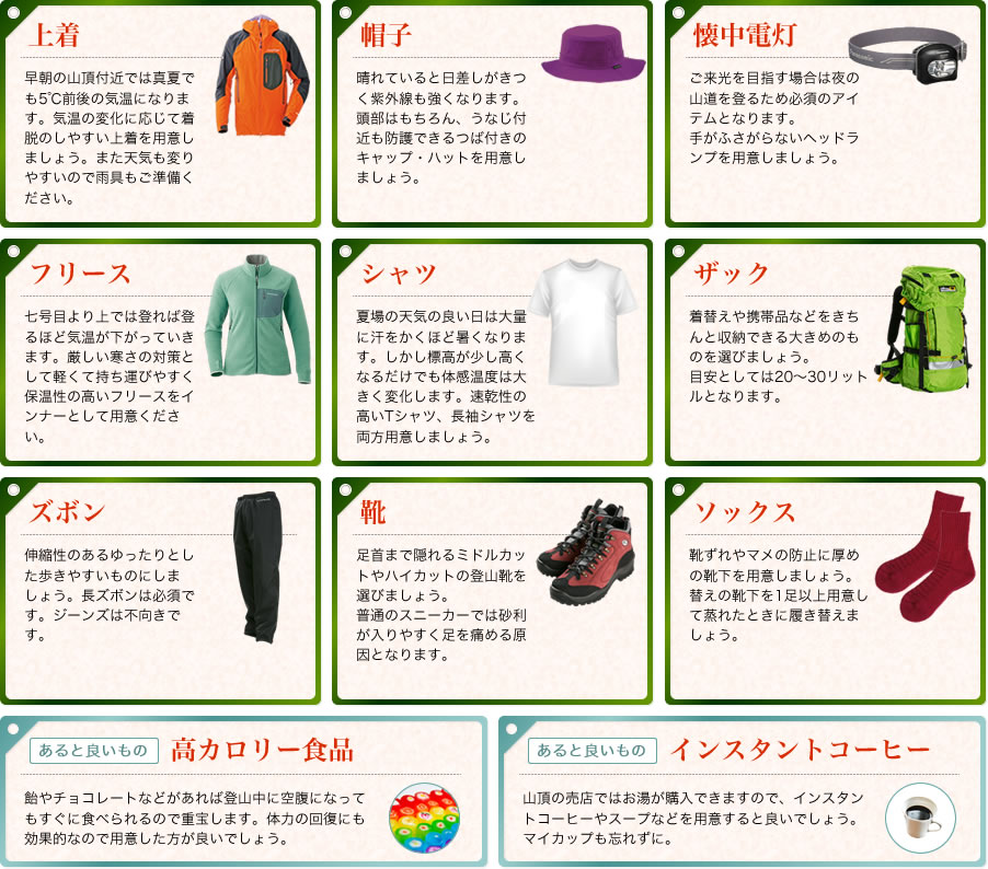富士登山の準備