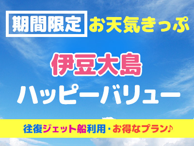 往復ジェット船!お天気きっぷ☆ 伊豆大島ハッピーバリュー